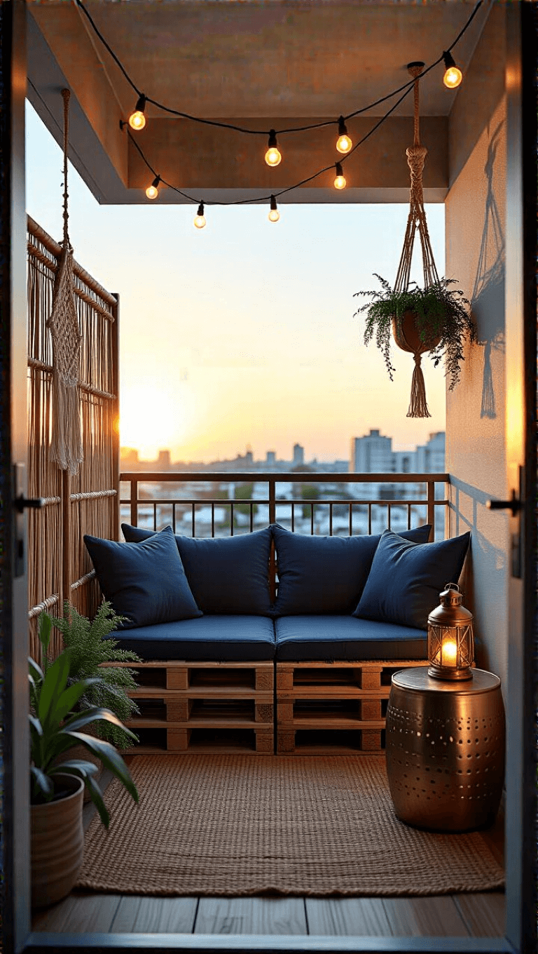 3823cozy Urban Balcony Sunset