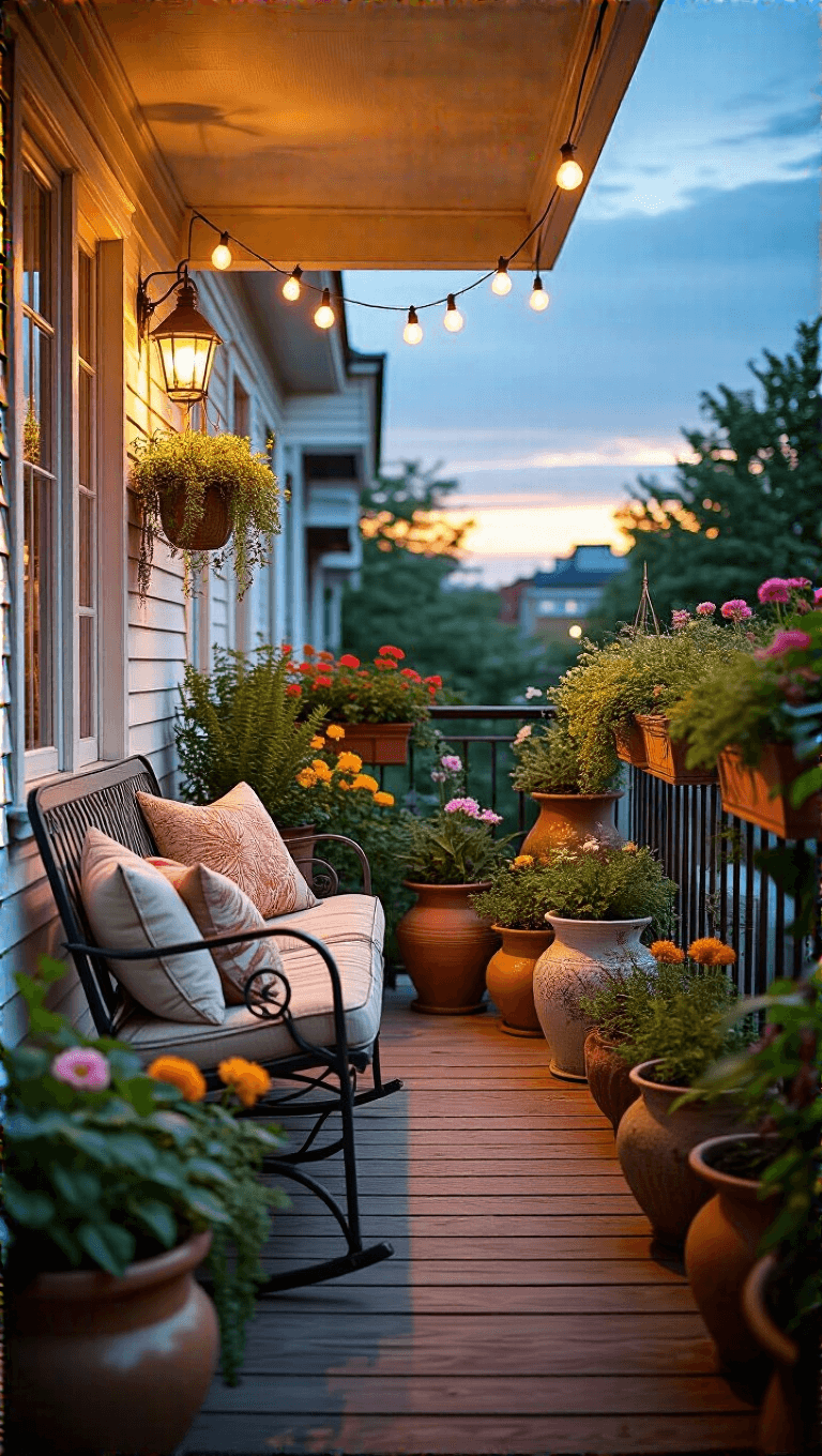 3834vintage Balcony Garden Dusk
