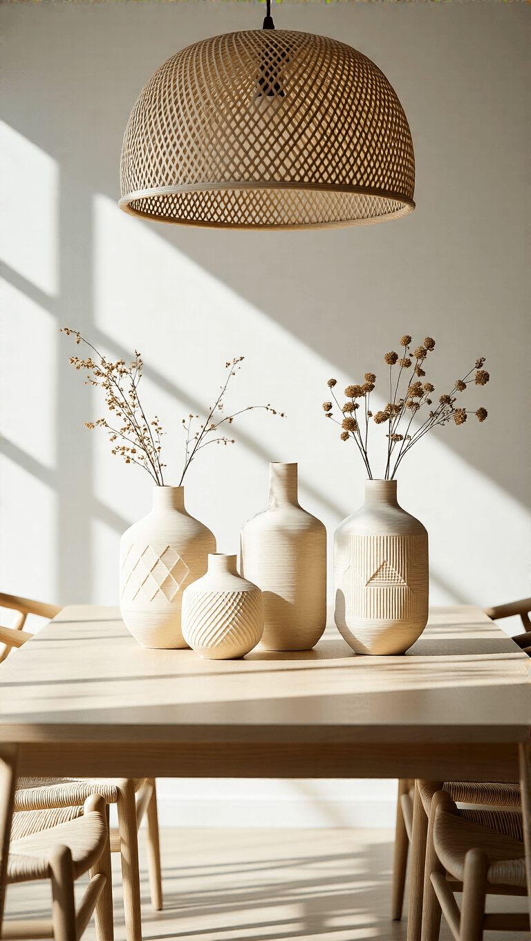 3838japandi Vases Dining Geometric Overhead