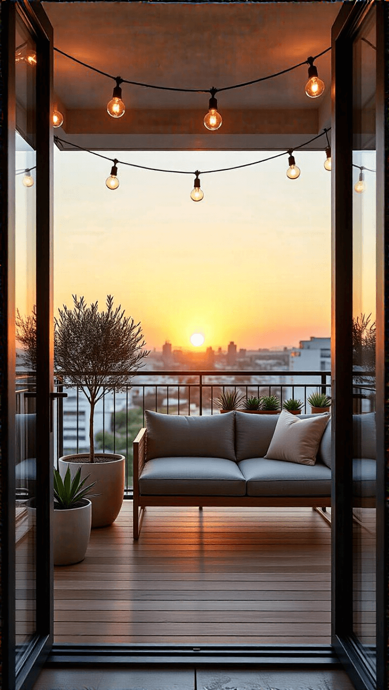 3847urban Sunset Balcony Cozy Evening
