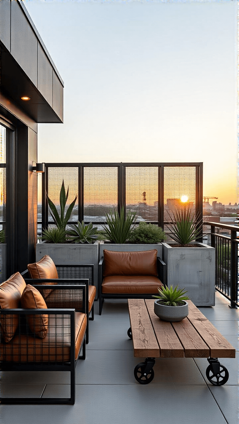 3857industrial Modern Balcony Sunset