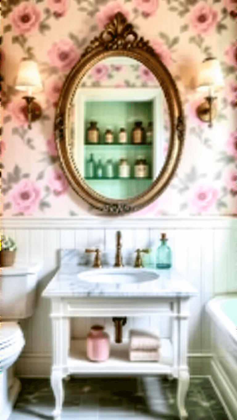 3917vintage Blush Bathroom Vanity