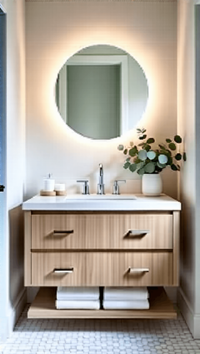 3927modern Light Bathroom Floating Vanity
