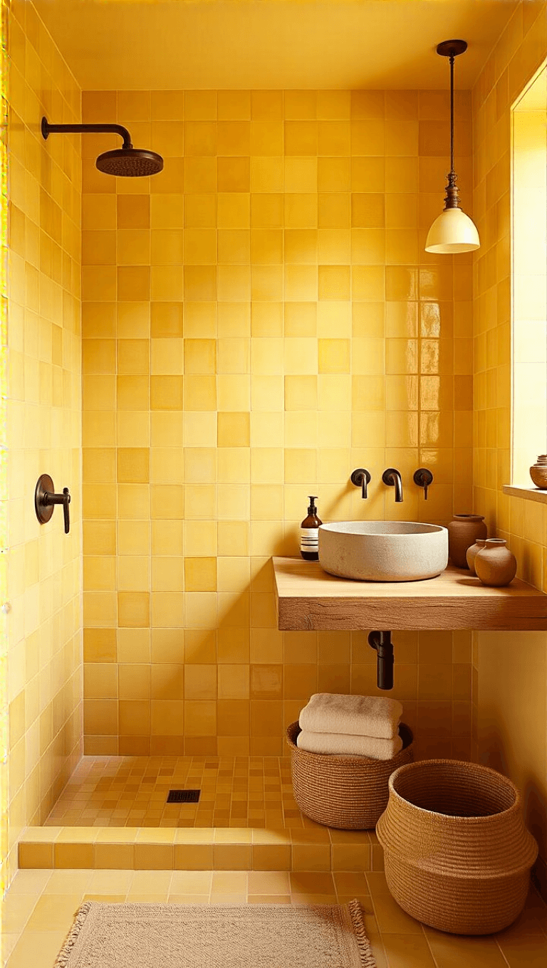 3950butter Yellow Artisanal Bathroom Tile