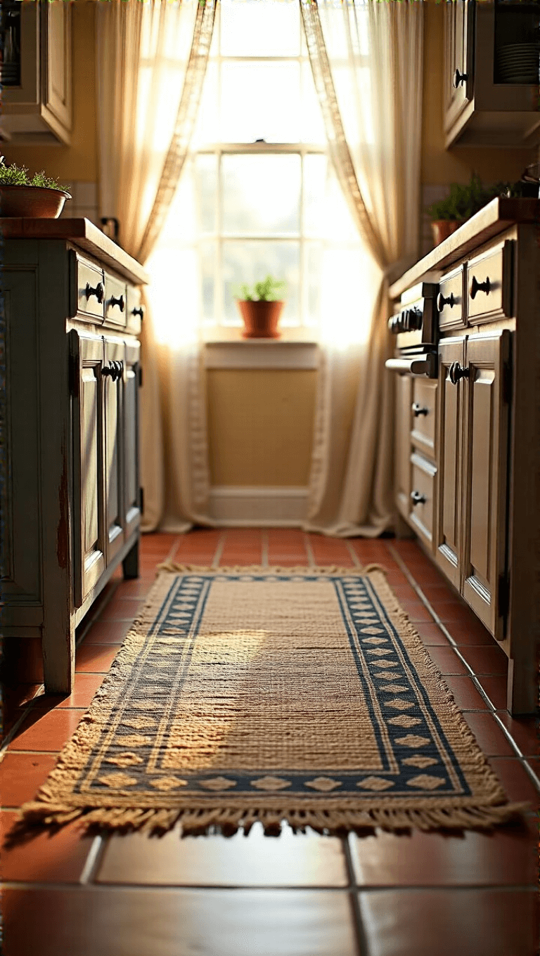 3964cozy Kitchen Layered Mats Golden Light