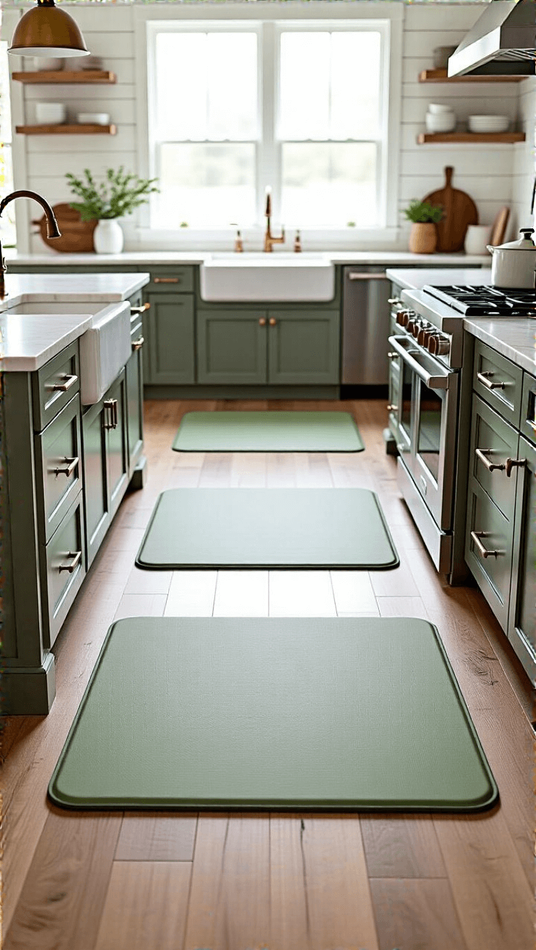 3965modern Farmhouse Kitchen Sage Mats