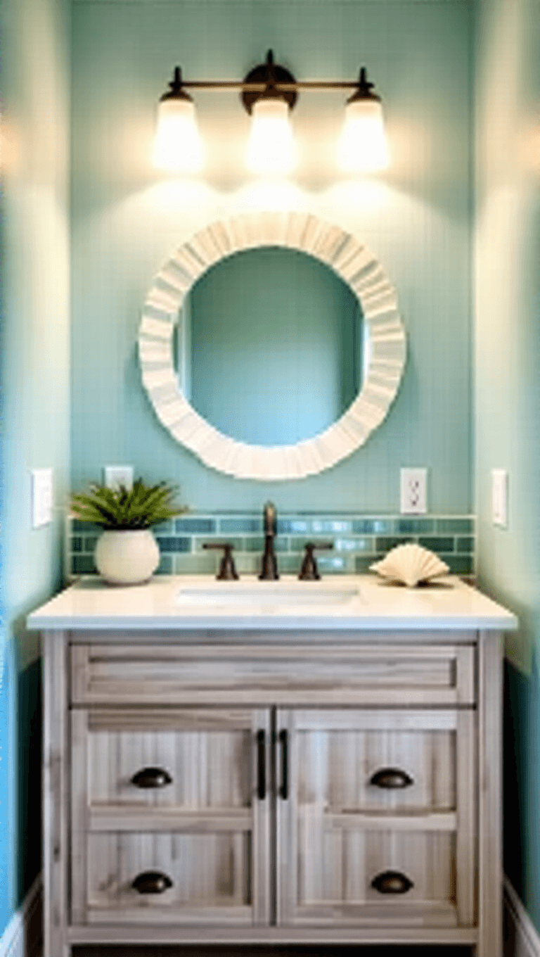 3981coastal Bathroom Seaglass Vanity