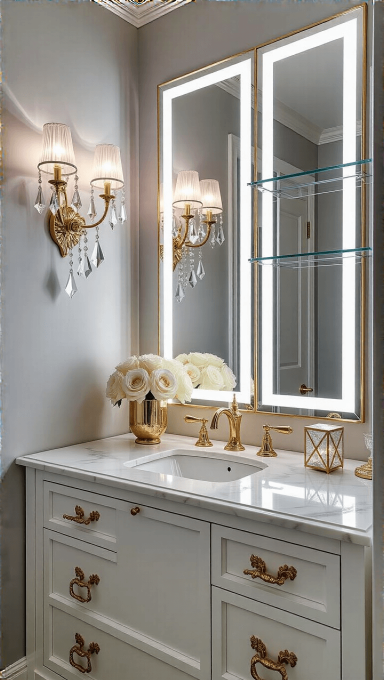 3983hollywood Regency Vanity Corner Glow
