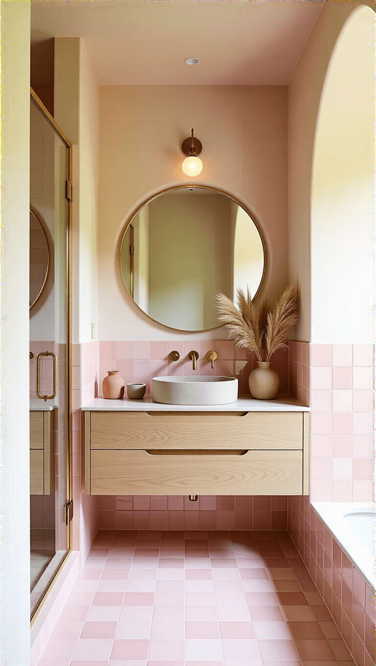3995pink Zellige Bathroom Organic Modern