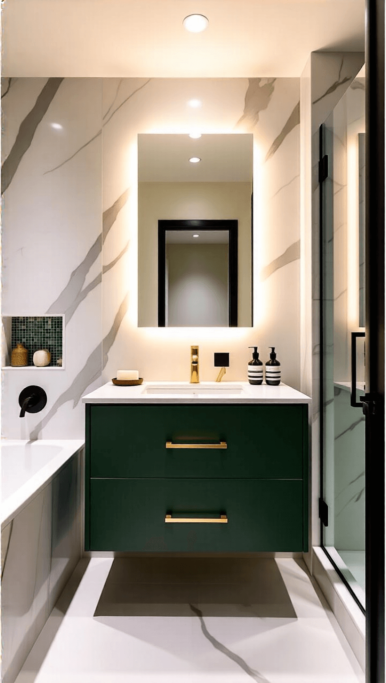 3997luxury Marble Green Compact Bathroom