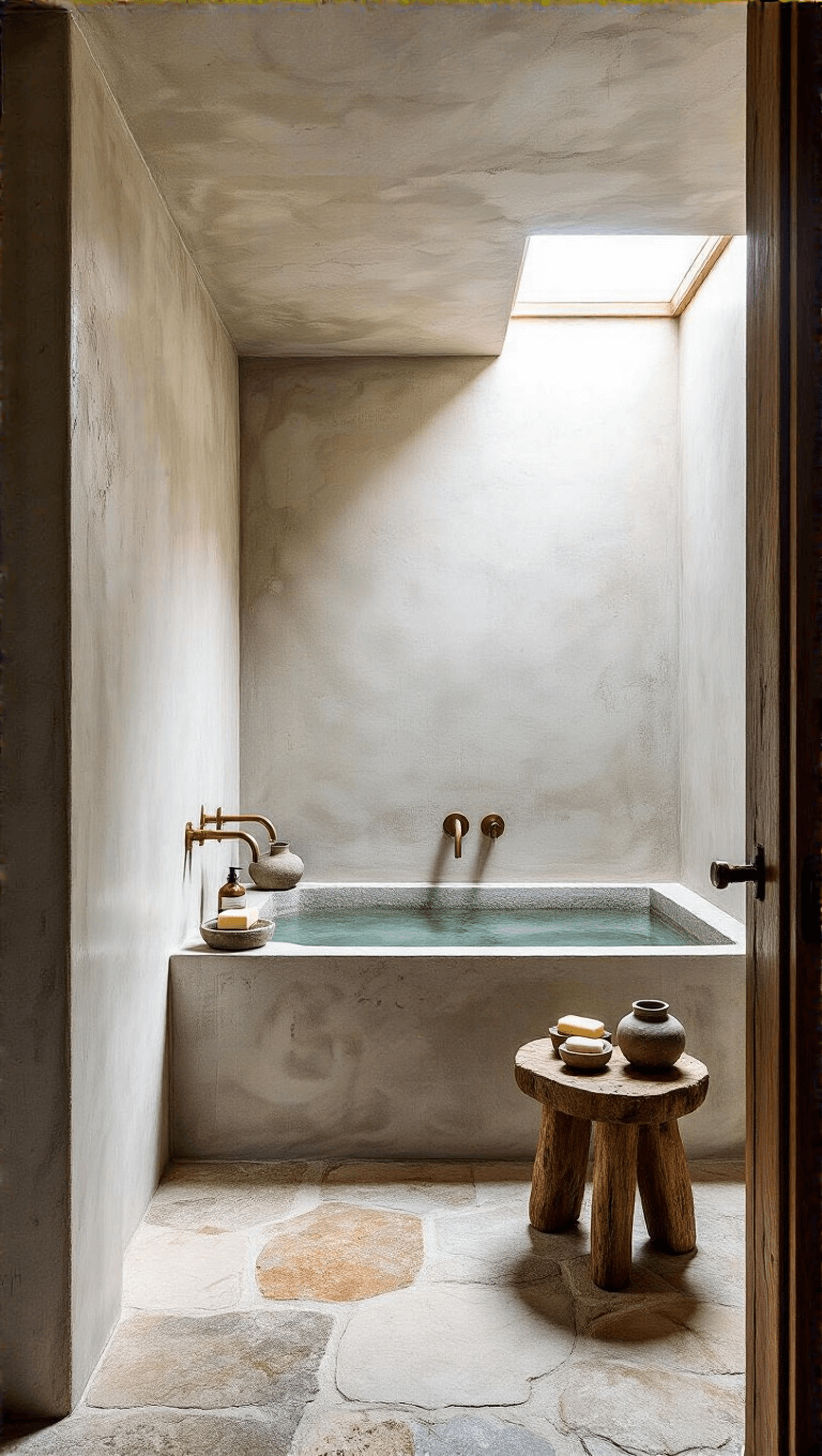 4011organic Concrete Stone Bathroom