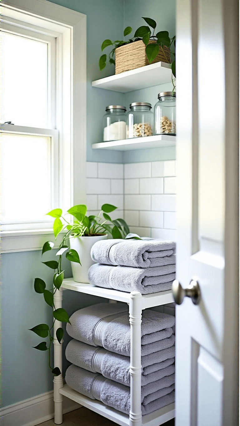 4018modern Bright Bathroom Storage Decor