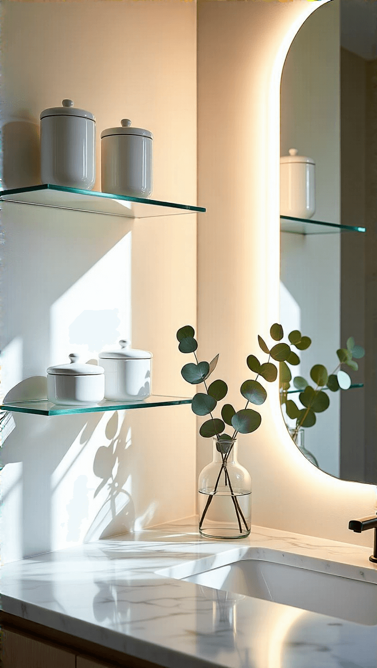 4019minimalist Bathroom Floating Shelves