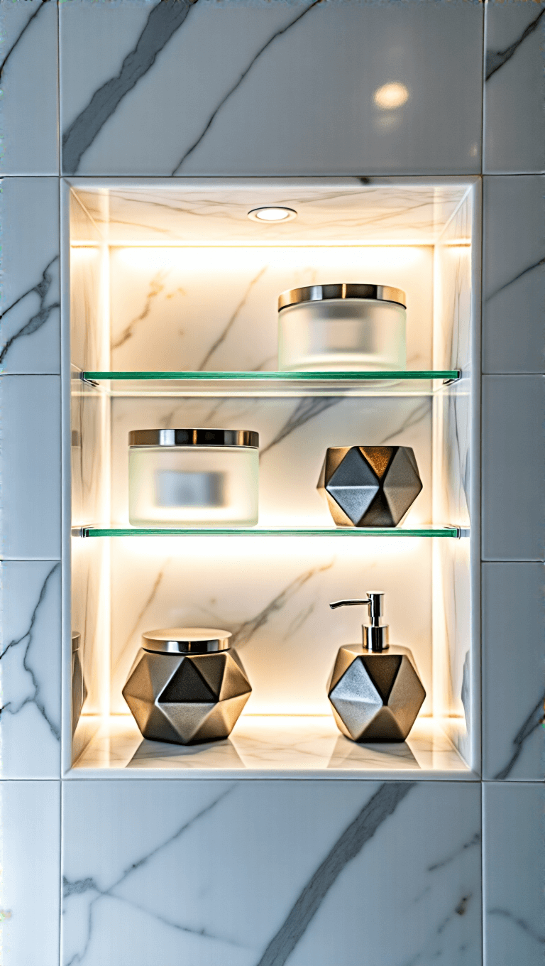 4022modern Bathroom Led Shelf Detail
