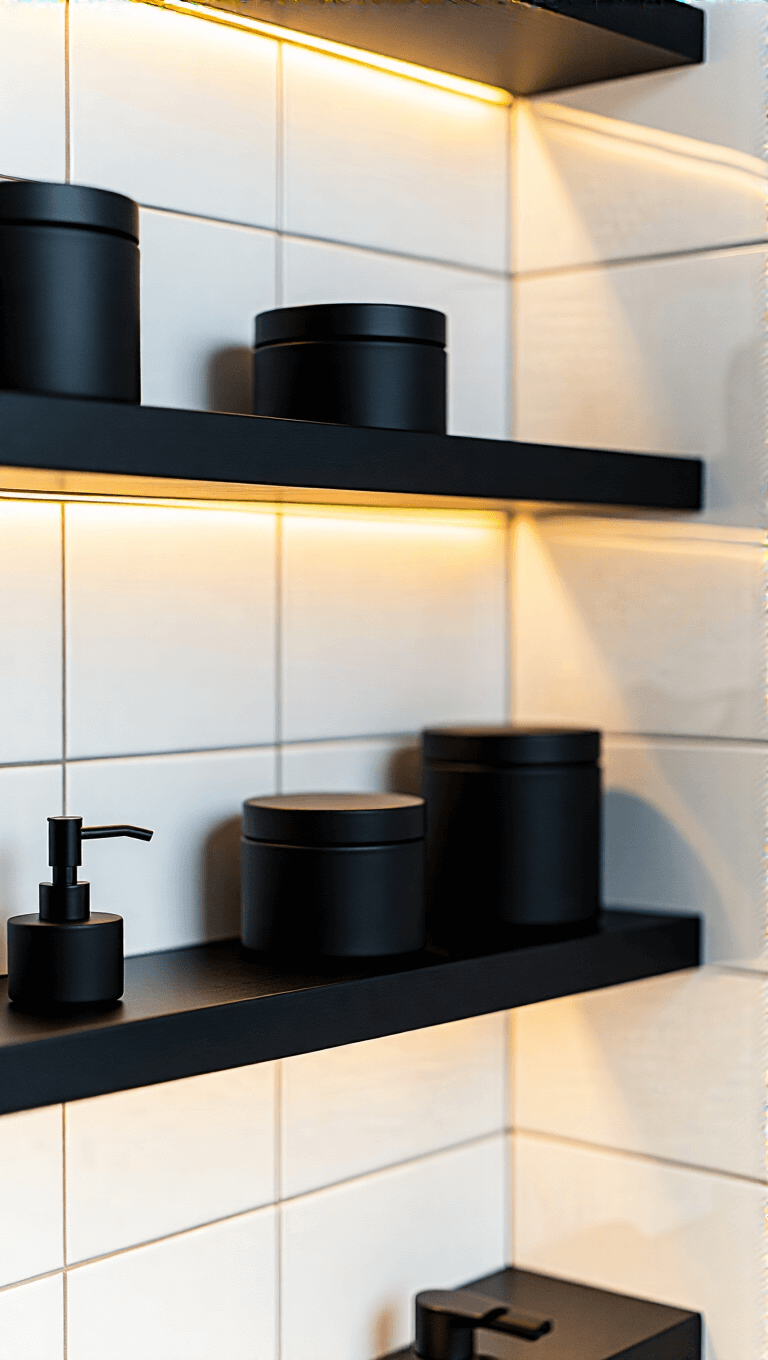 4027modern Bathroom Dusk Floating Shelves