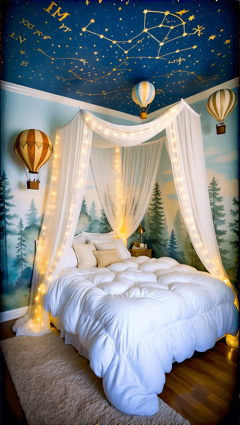 4033dreamy Celestial Canopy Bedroom