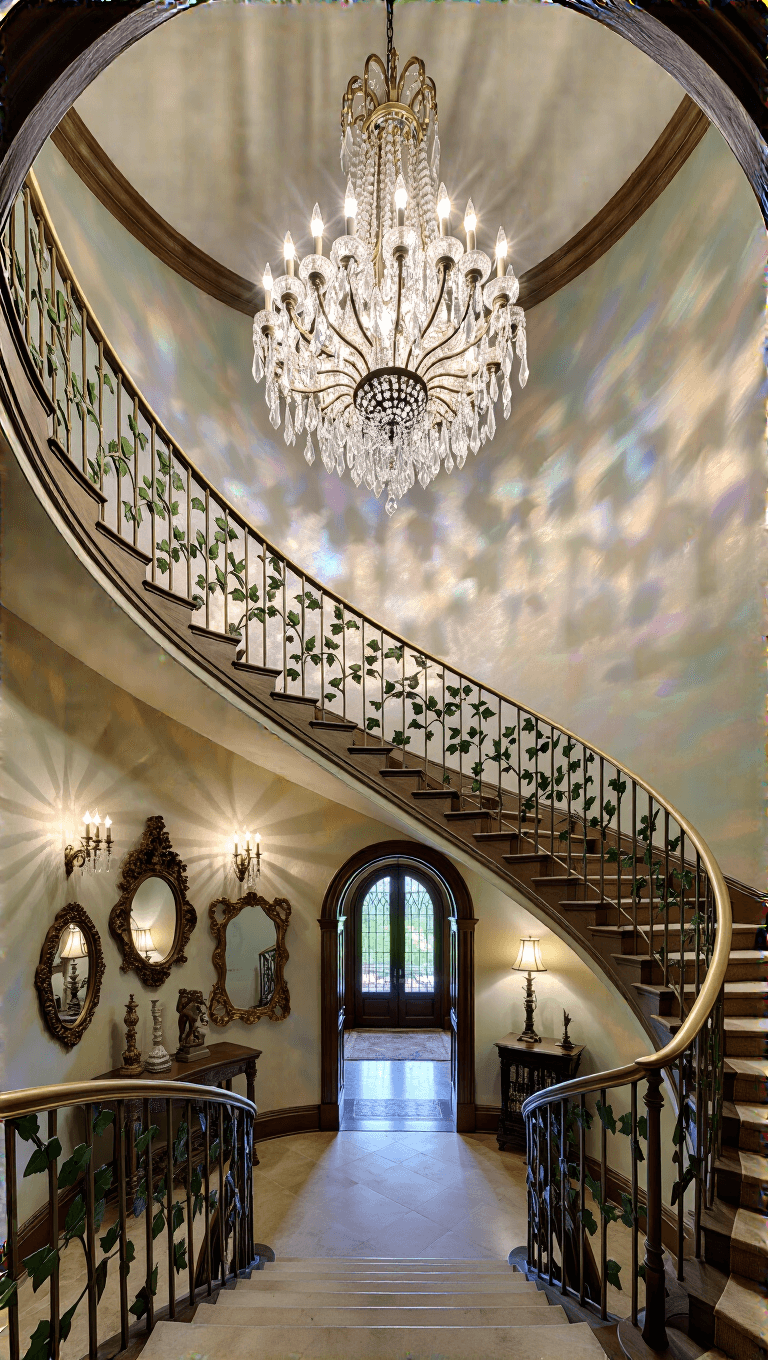 4037grand Spiral Foyer Mirrors