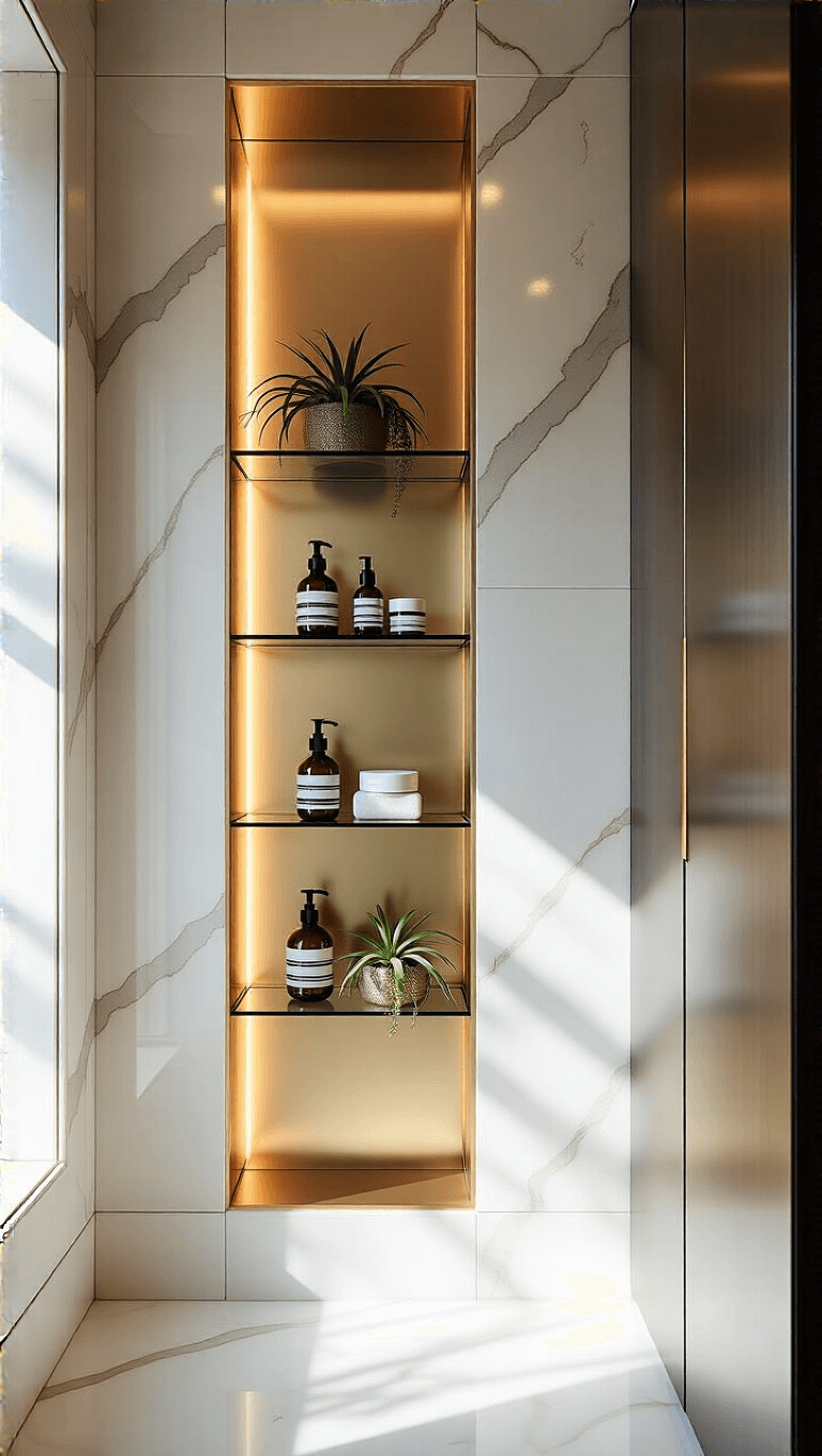 4071luxury Bathroom Brass Niches Storage
