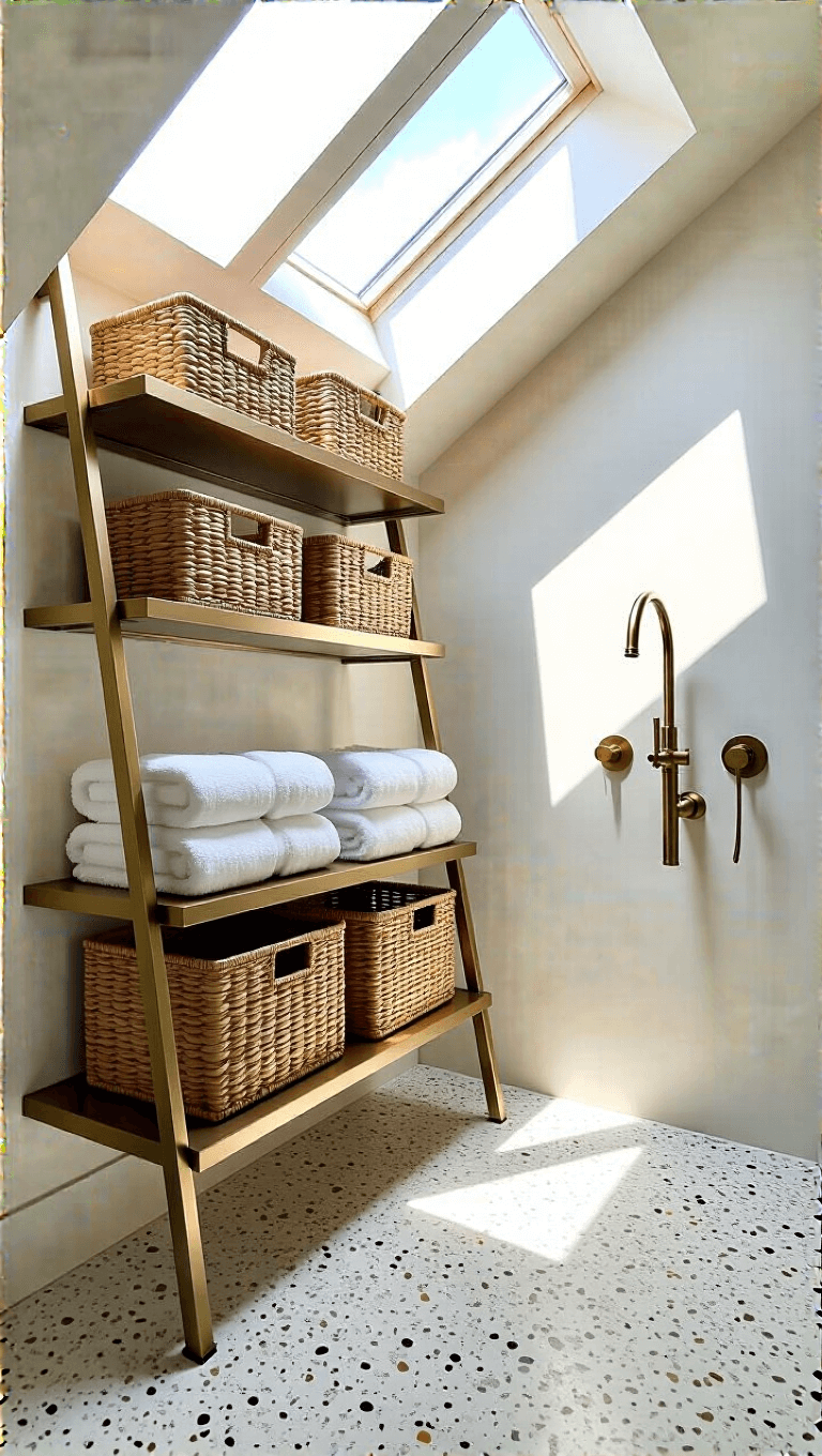 4074modern Bathroom Ladder Storage