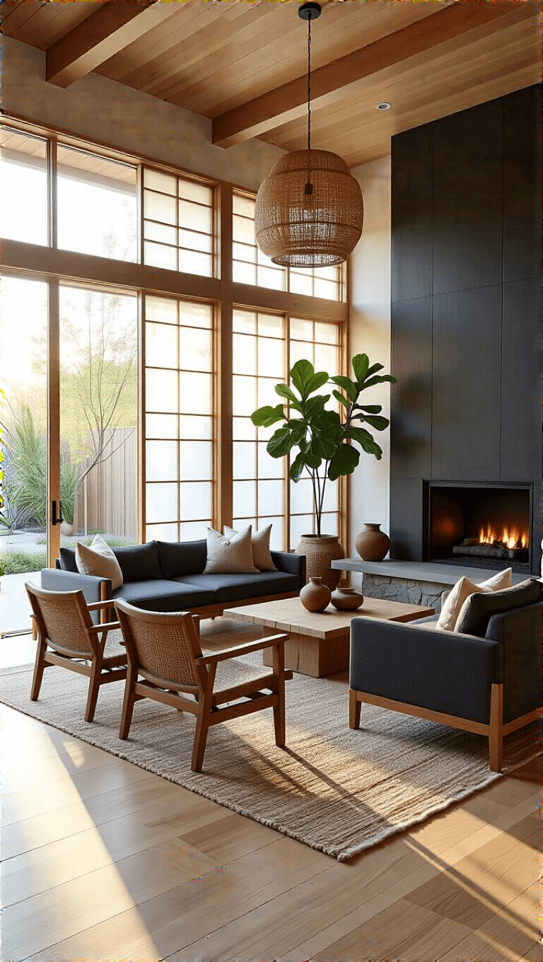 4119serene Japanese Modern Living Room