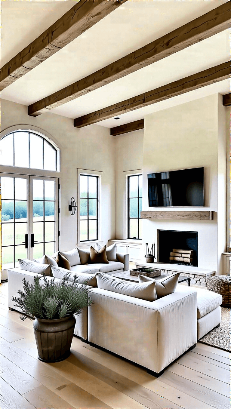 4129farmhouse Living Cathedral Beams