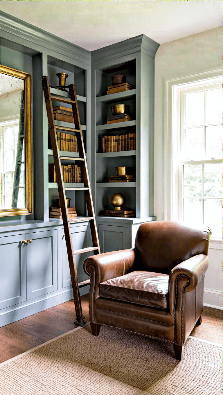 4134cozy Farmhouse Library Corner
