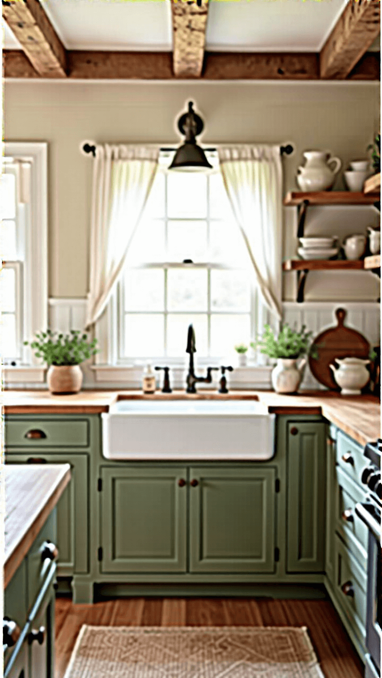 4173cozy Farmhouse Kitchen Morning Light