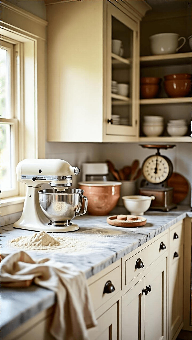 4177farmhouse Baking Station Marble Afternoon