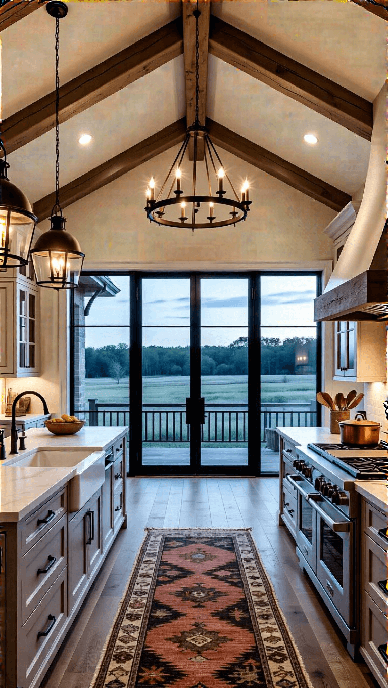 4178farmhouse Kitchen Blue Hour Interior