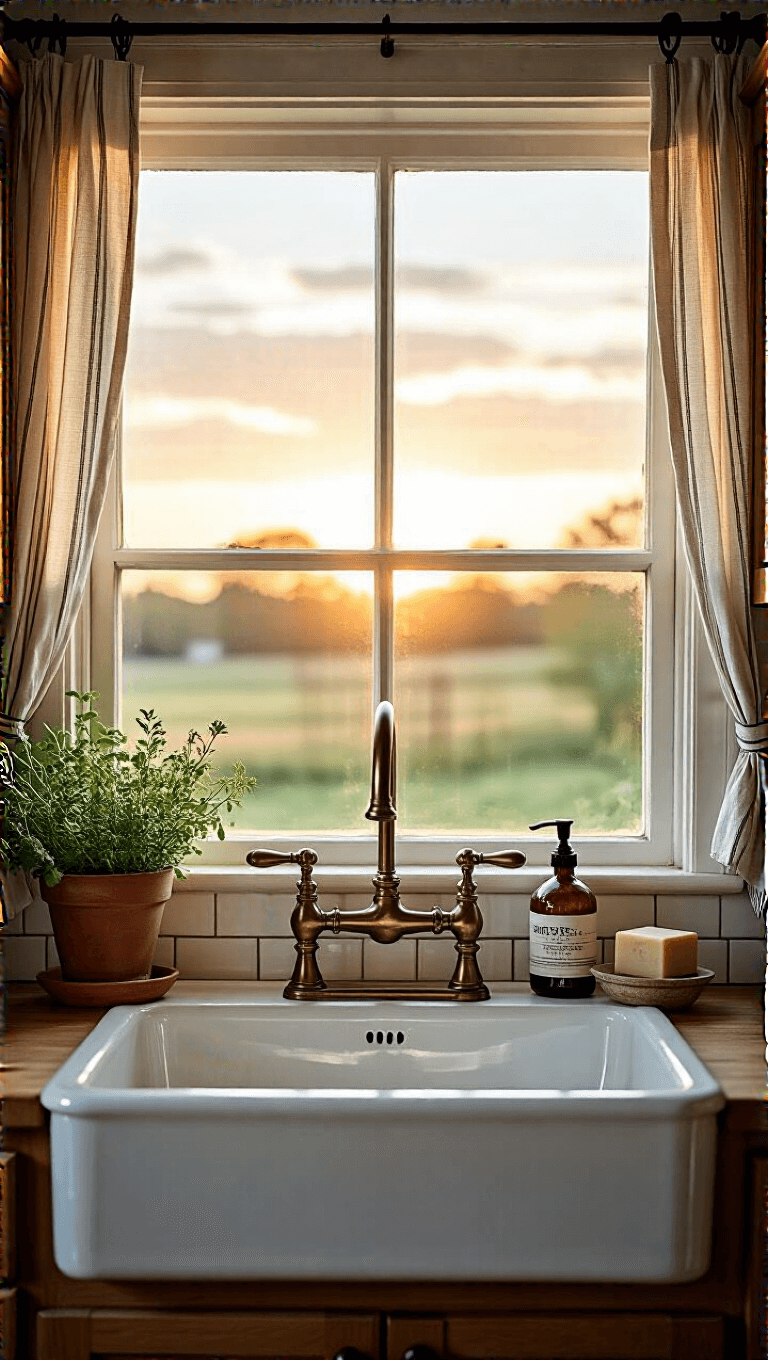 4180farmhouse Sink Sunset Window