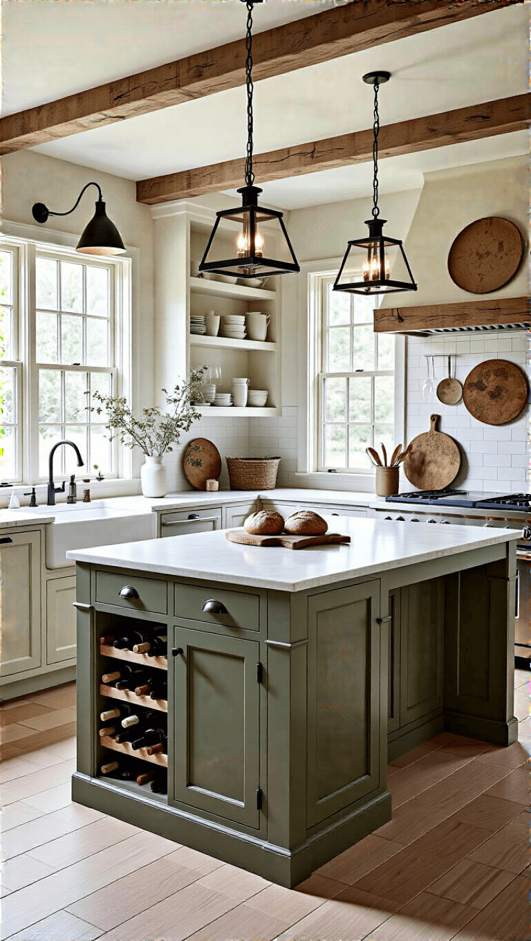 4183farmhouse Twilight Kitchen Island Wine