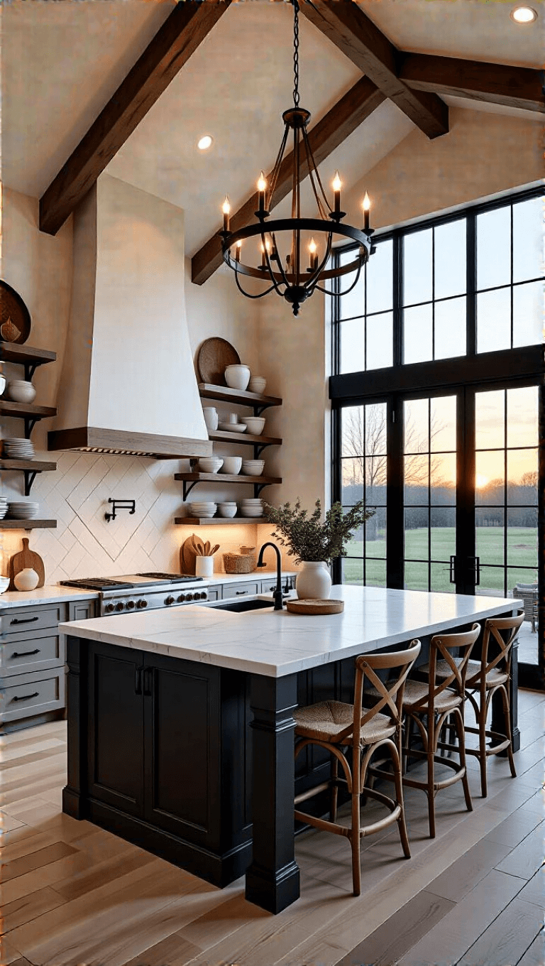 4186modern Farmhouse Kitchen Dusk Interior