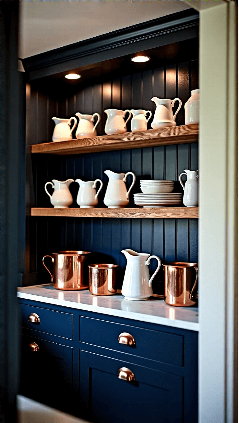 4207navy Butlers Pantry Ironstone Copper