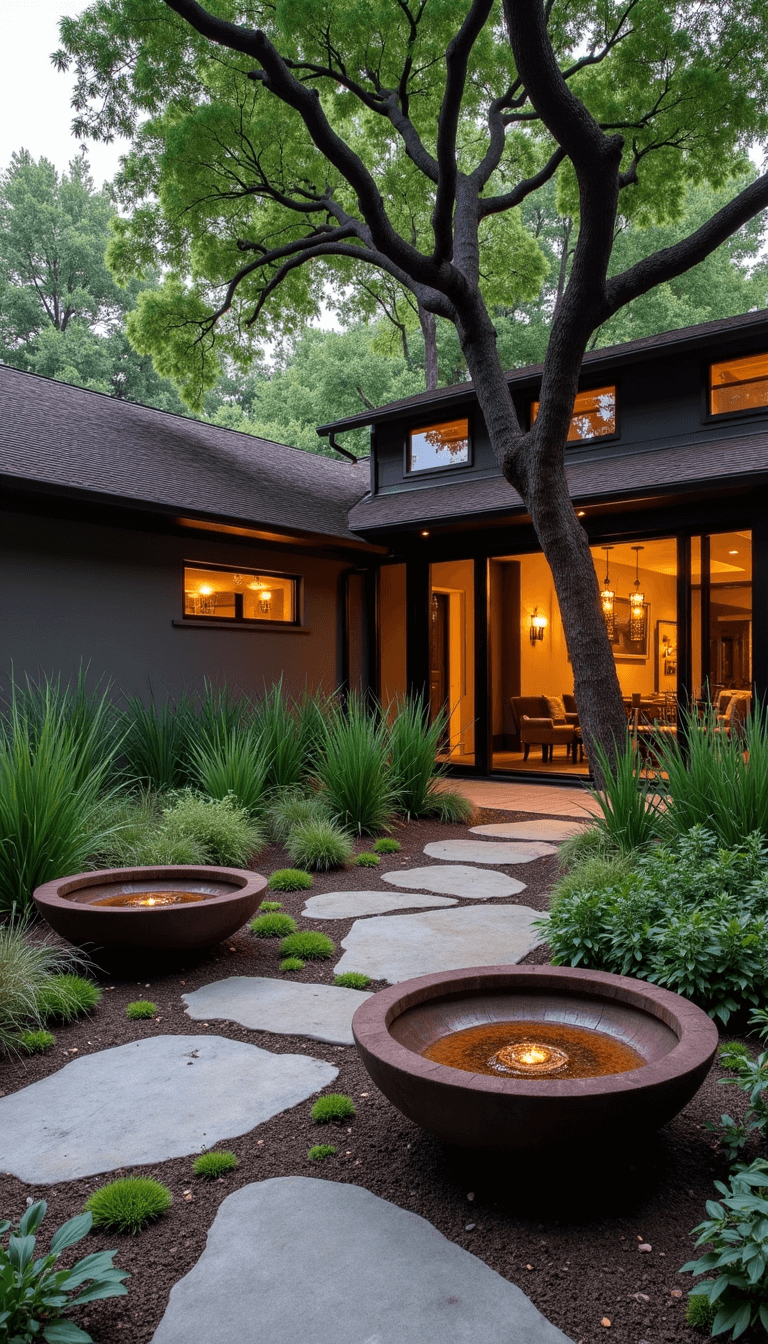 Wabi-Sabi Garden Design: Embracing Imperfect Natural Beauty 4871rustic Courtyard Dusk