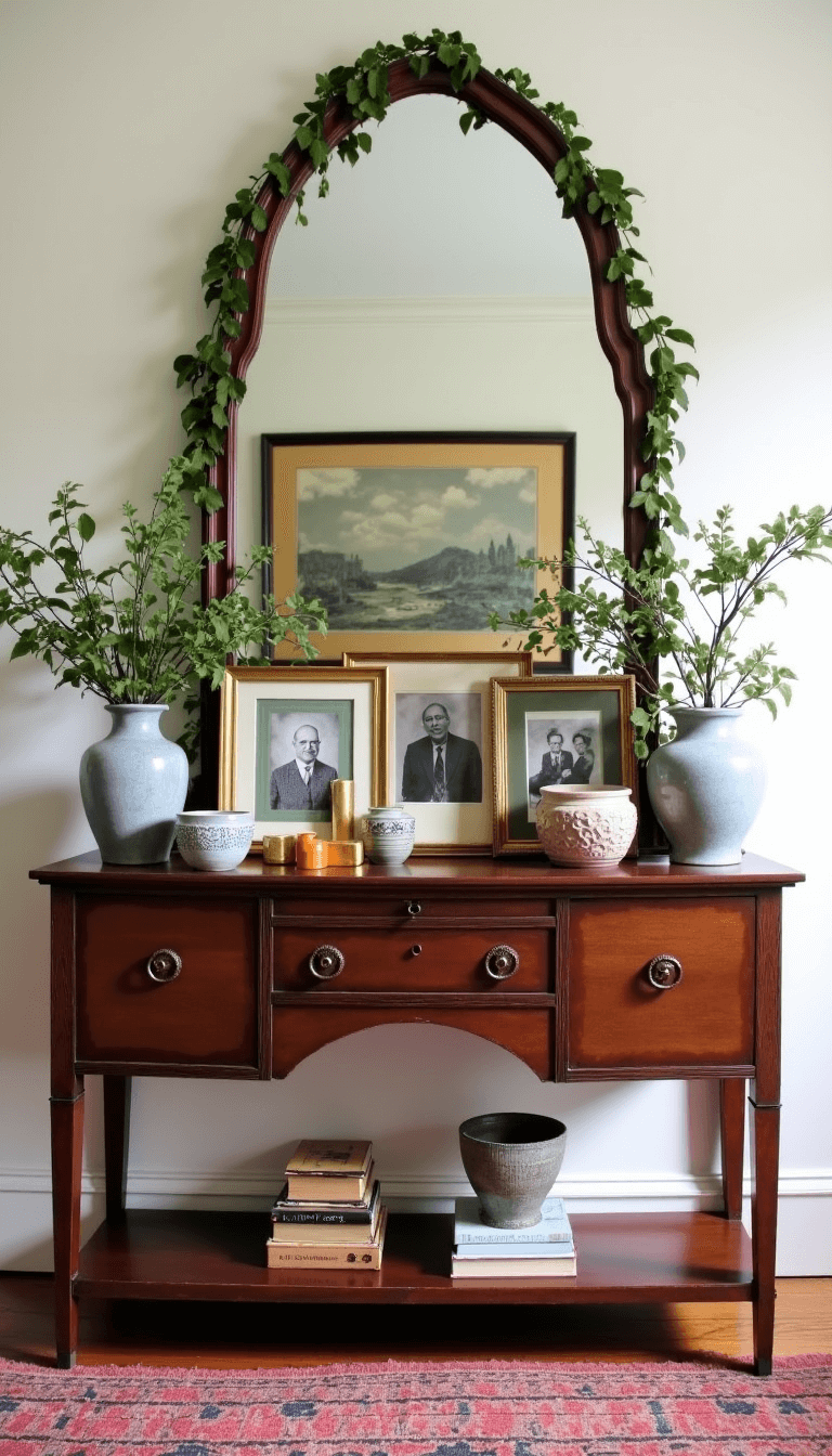 4928vintage Console Vignette Styling