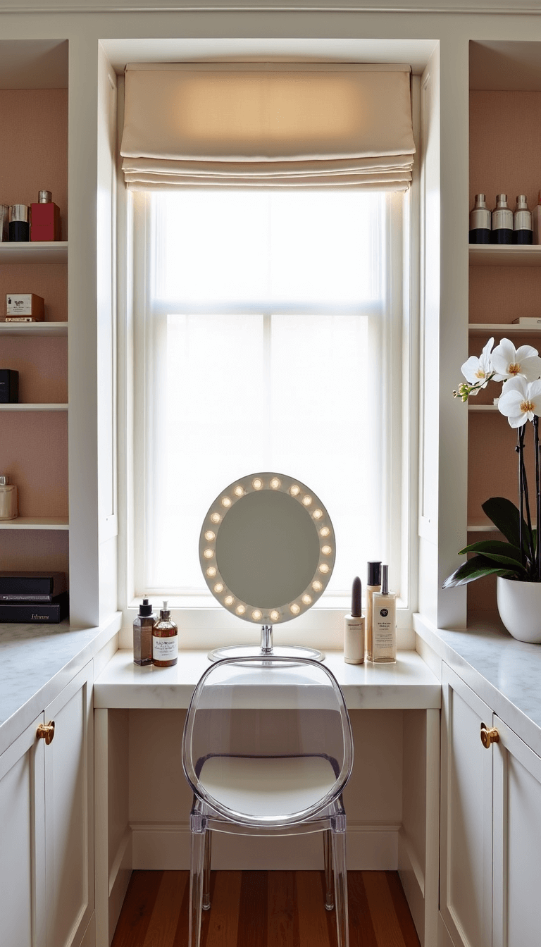 Transform Your Walk-In Closet: A Stylish Sanctuary of Organization and Elegance 4971feminine Dressing Room Vanity Morning Light