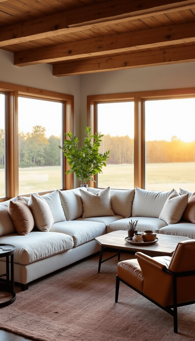 Vintage Modern Farmhouse: Creating Timeless Comfort with Contemporary Flair 5032modern Farmhouse Living Sunset