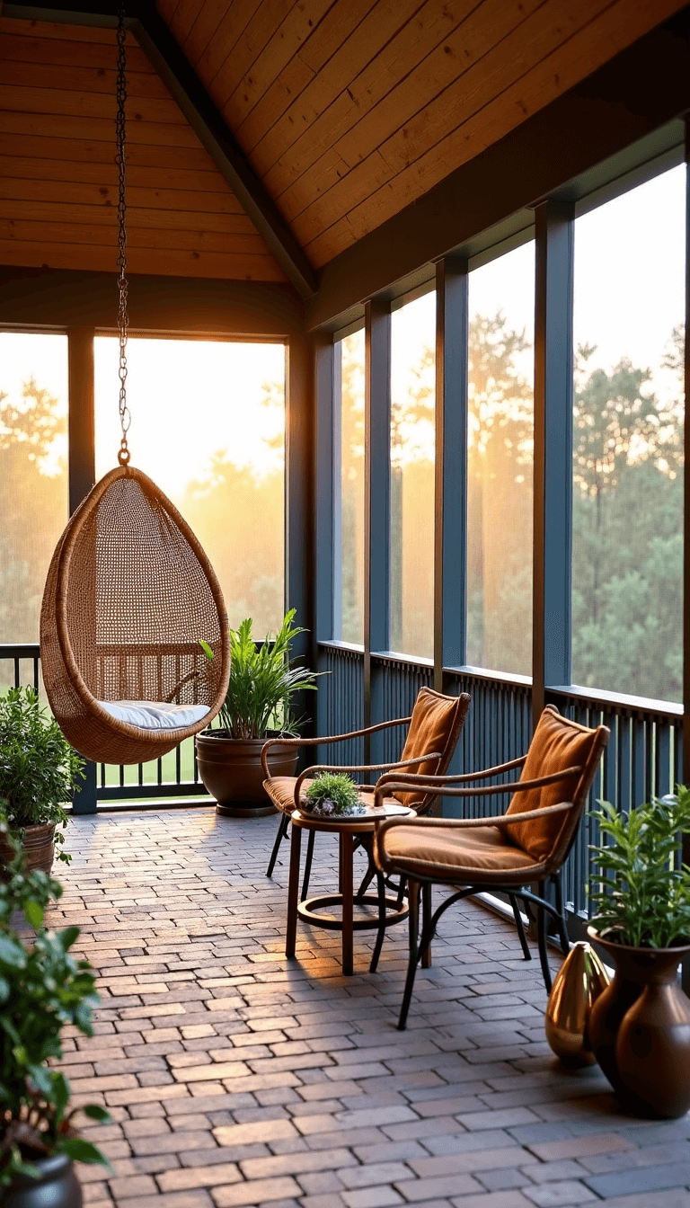 5322modern Screened Porch Bohemian Sunset