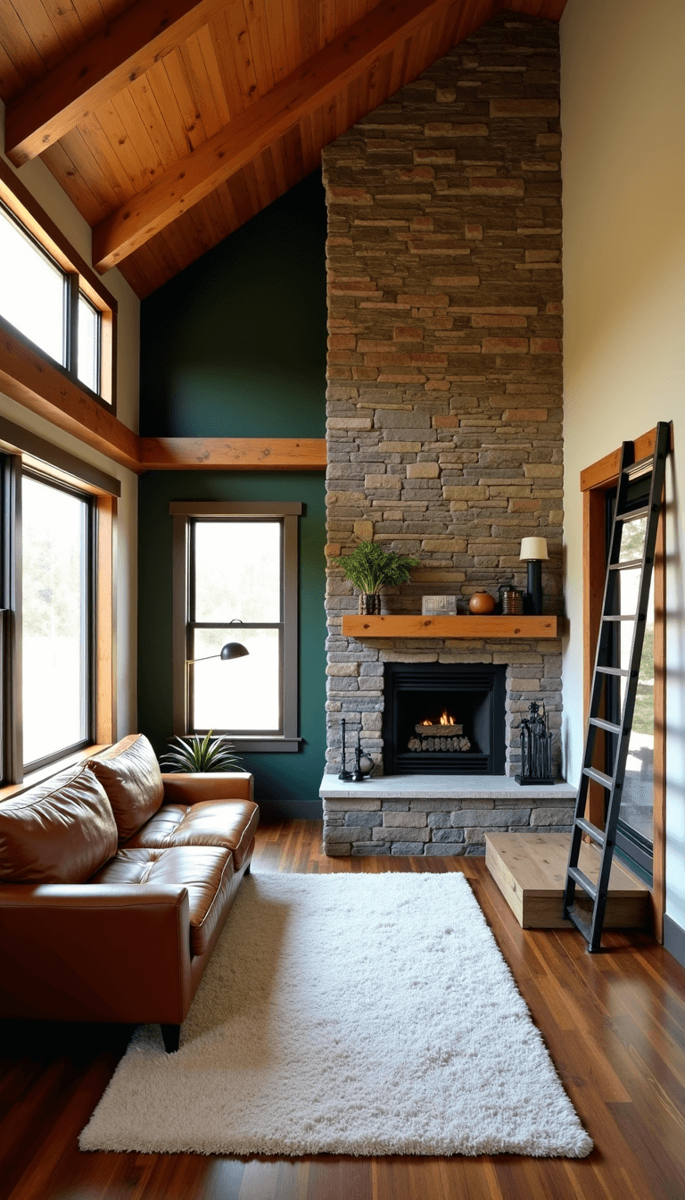 5324modern Cabin Interior Golden Hour