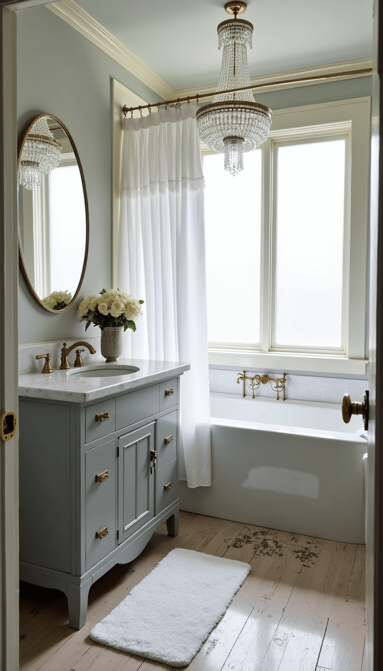 5355vintage Romantic Bathroom Gray Marble