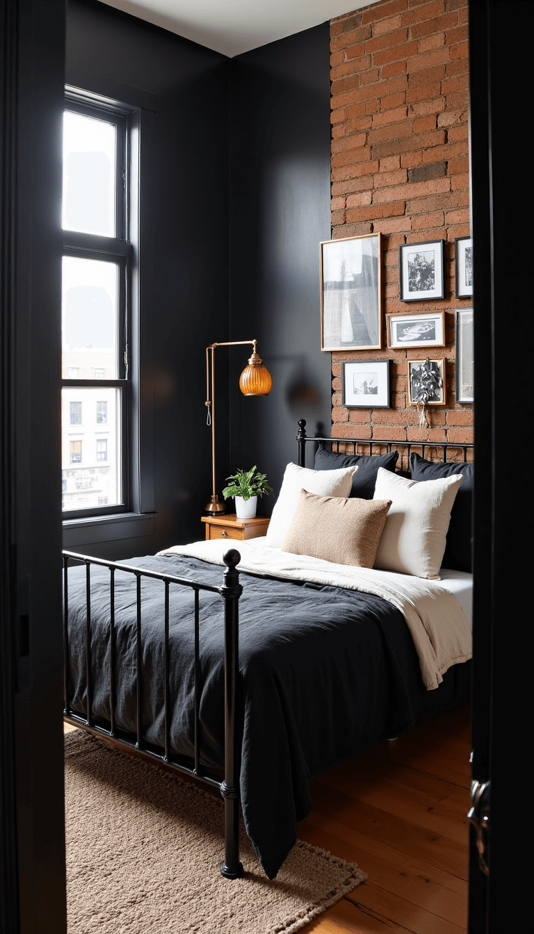 5375modern Boho Bedroom Black Brick