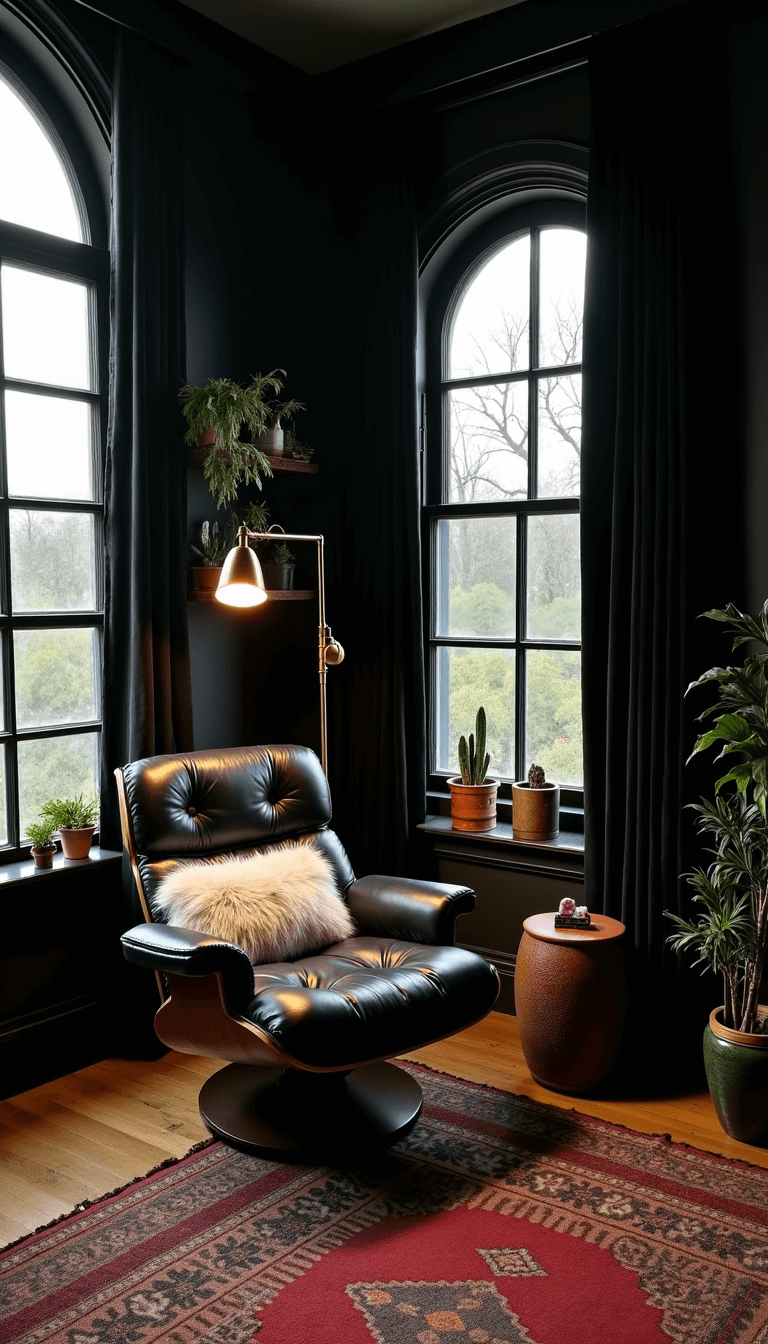 5376boho Black Bedroom Reading Nook
