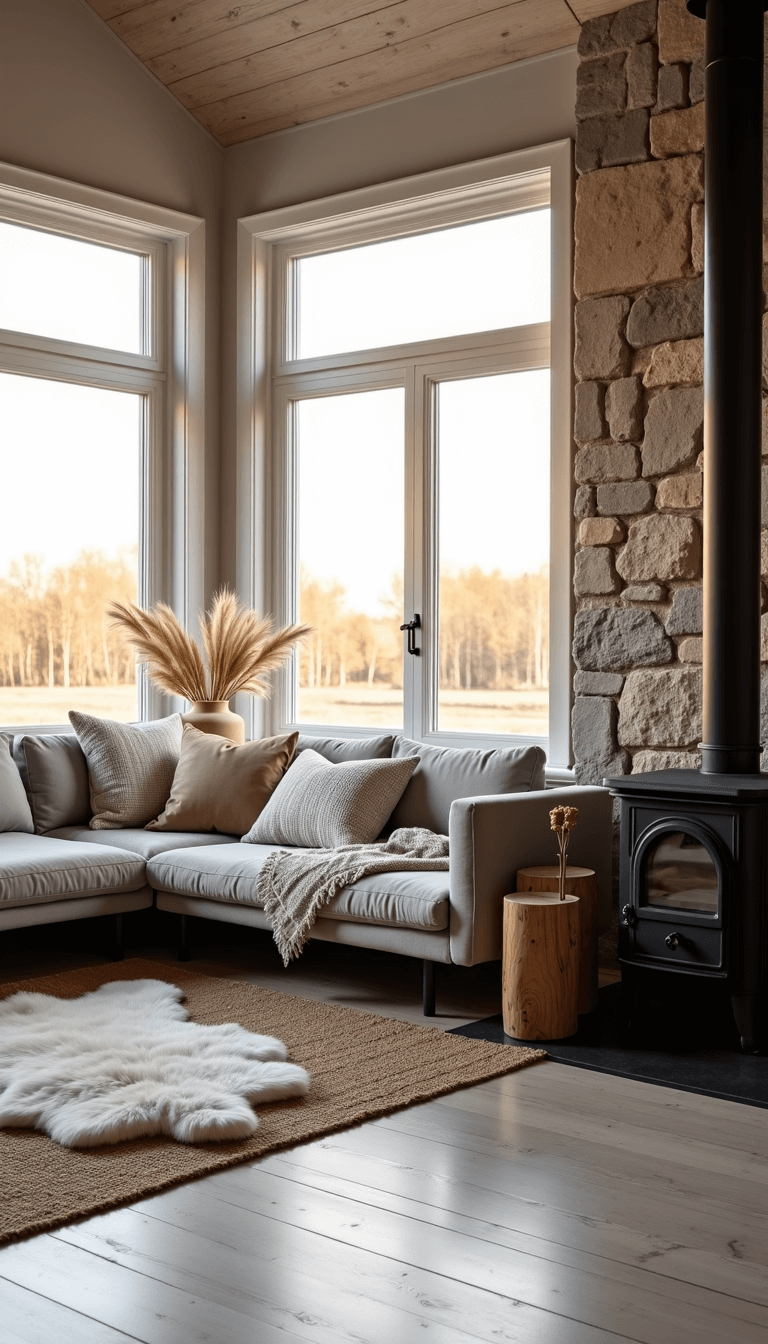 5400nordic Cabin Golden Hour Interior