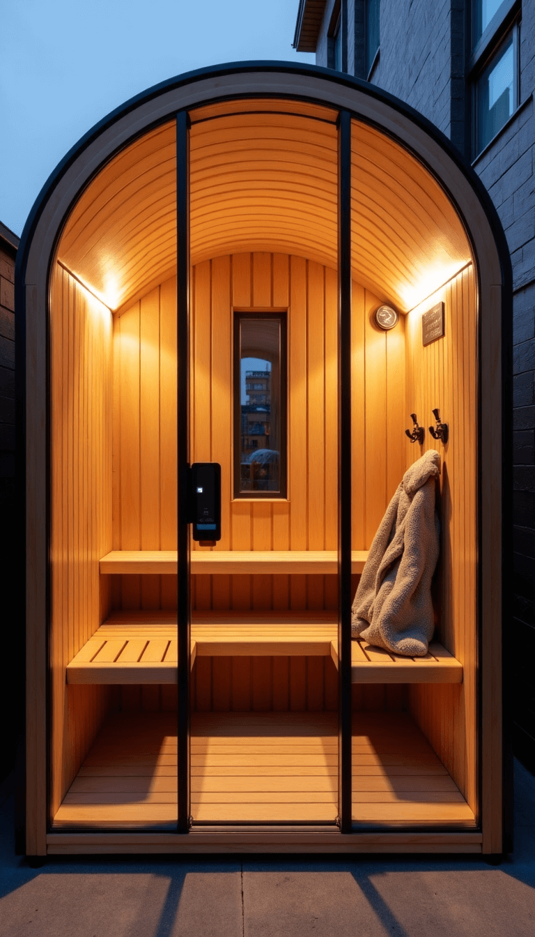 5415modern Urban Sauna Pod Evening