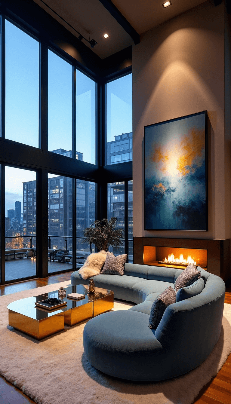 5422modern Dusk Living Room Mezzanine