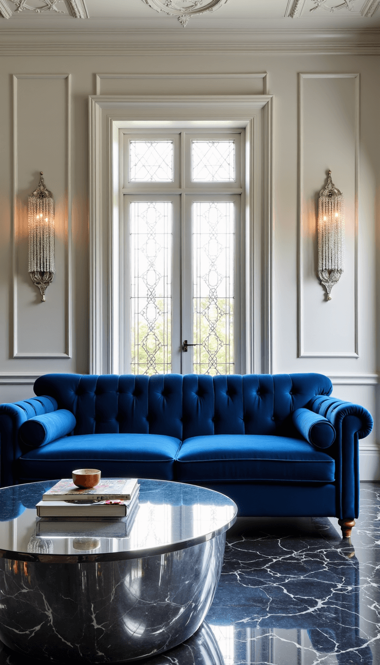 5427art Deco Living Room Sapphire Luxury
