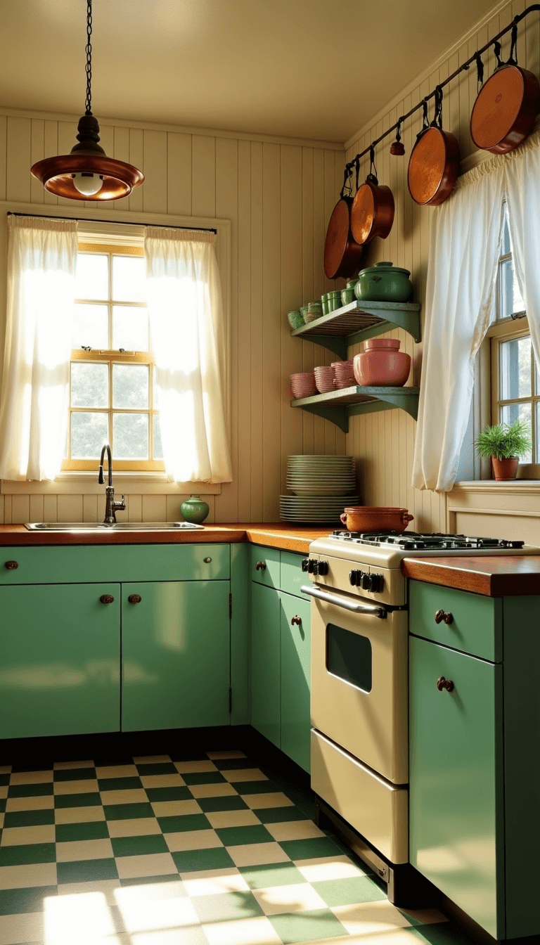 54311950s Sunlit Vintage Kitchen