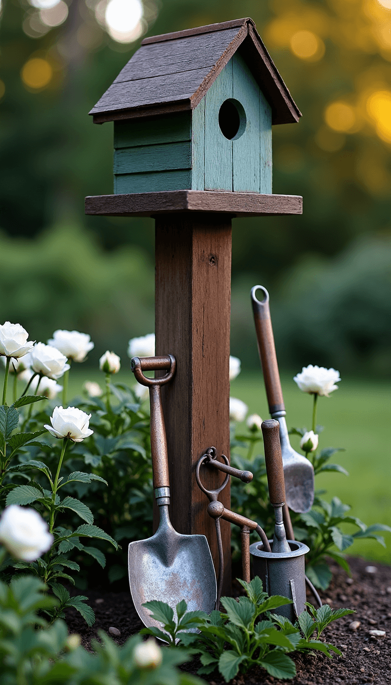 5440vintage Garden Twilight Birdhouse