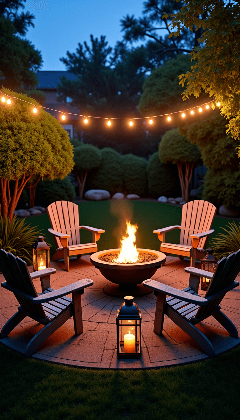 5444vintage Garden Firepit Twilight