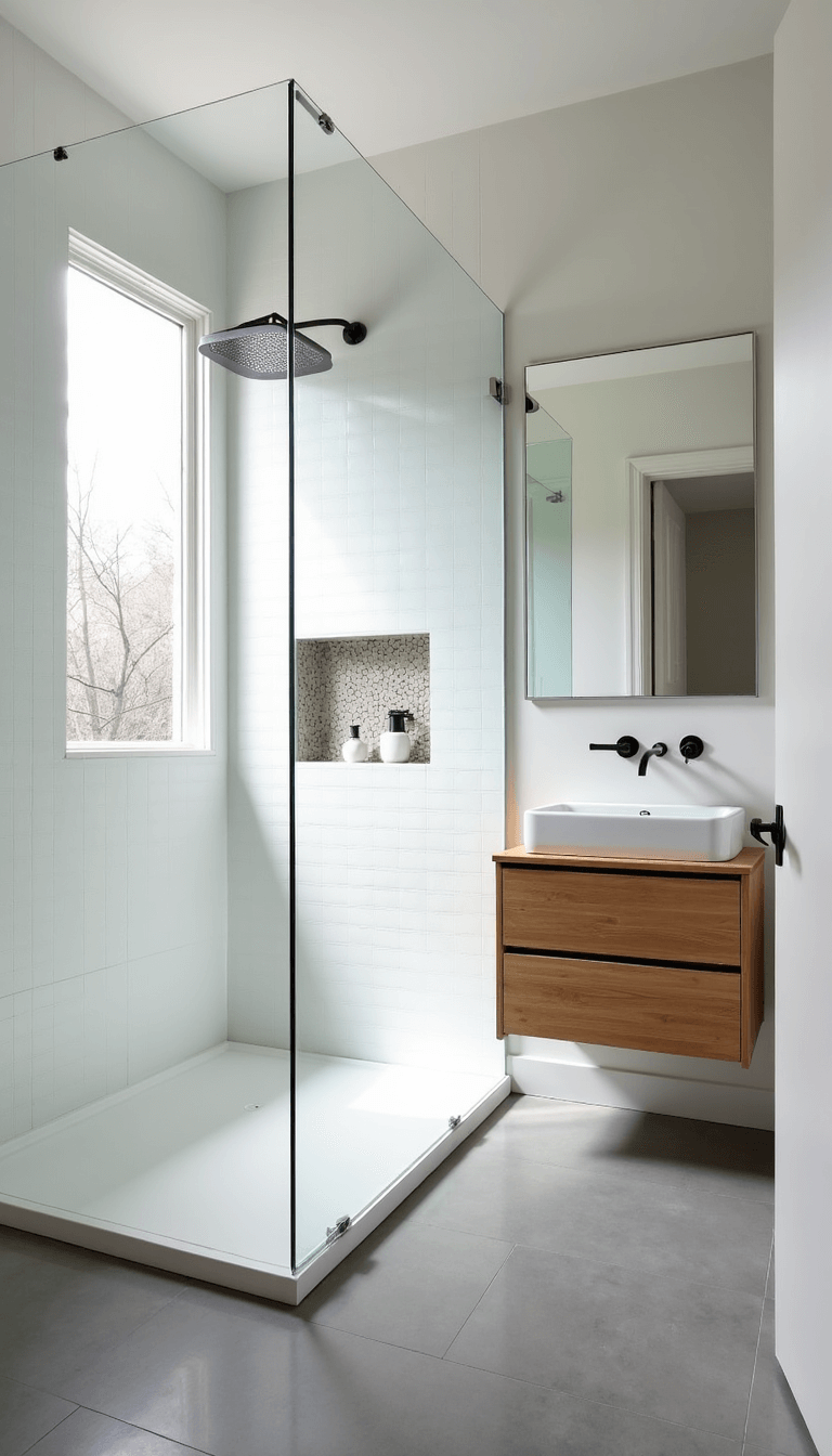 5467scandinavian Corner Shower Bathroom Bright